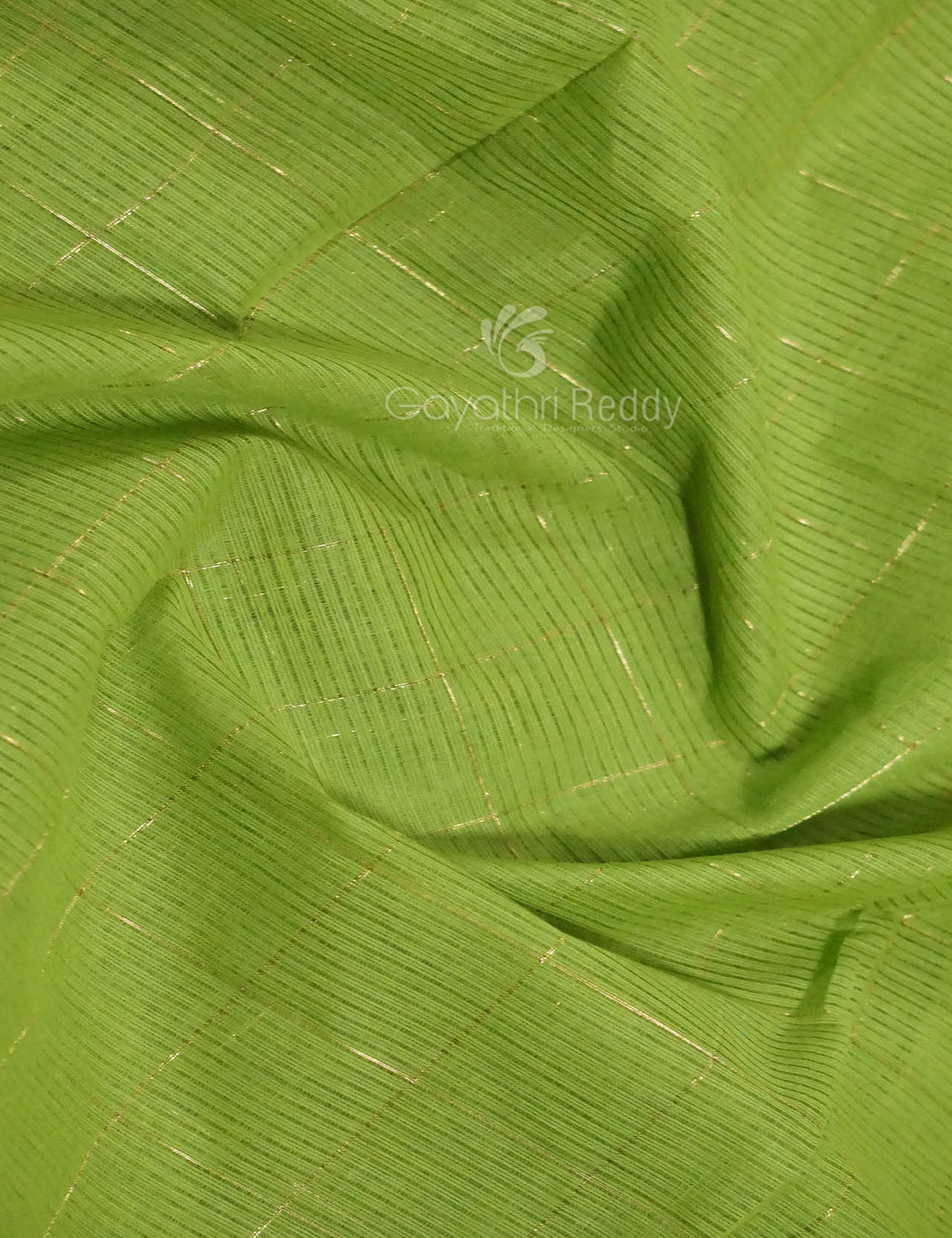 Dual Shade of Parrot Green And Mehndi Pure Mangalgiri Cotton By Gayathri Reddy Designer Studio