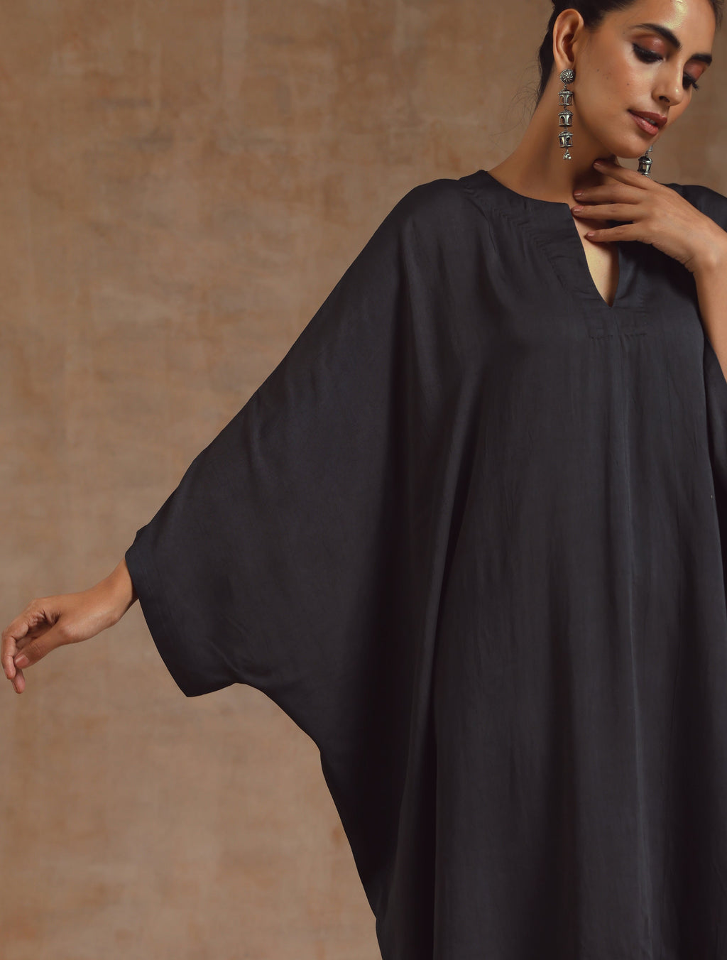 trueBrowns Grey Modal Satin Oversized Round Co-Ord Set