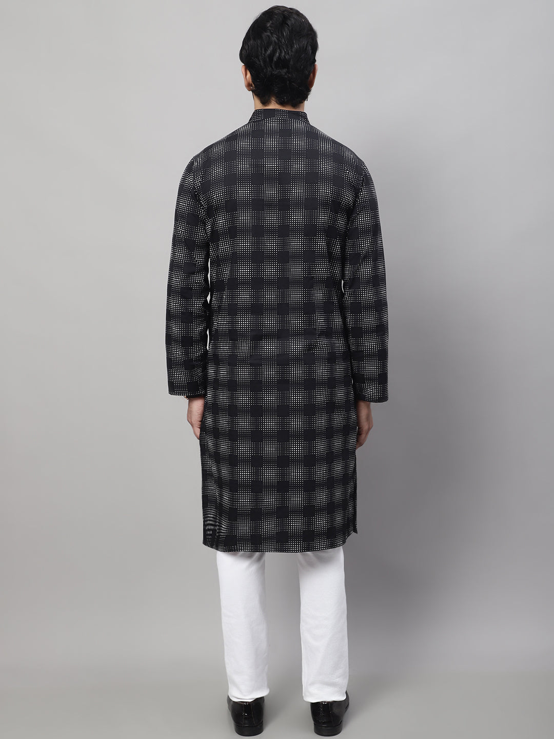 Even Apparels Black Pure Cotton Kurta With Band Collar