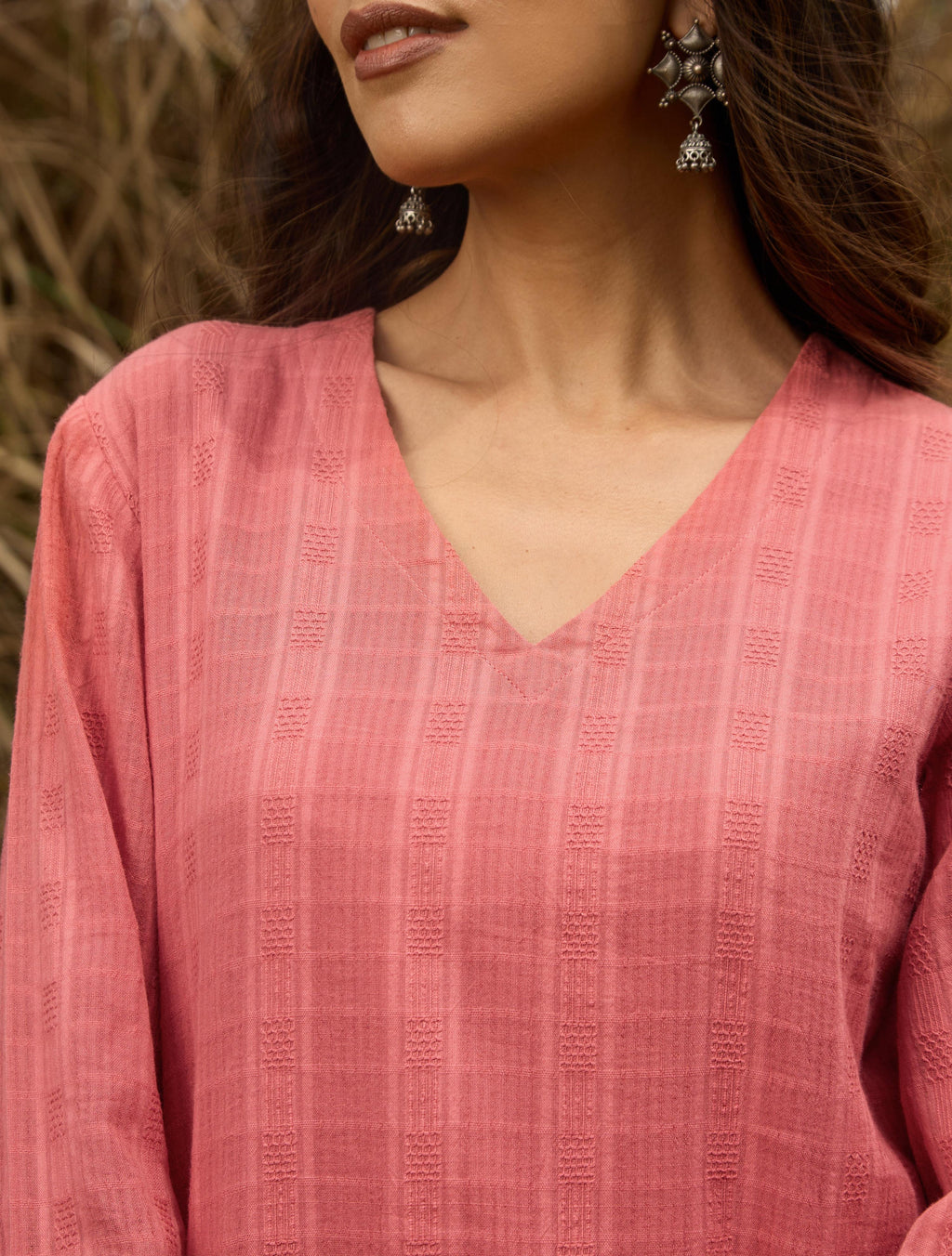 trueBrowns Coral Cotton Dobby Relaxed Co-ord Set