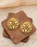 trueBrowns Gold-Polished Leaf Earrings