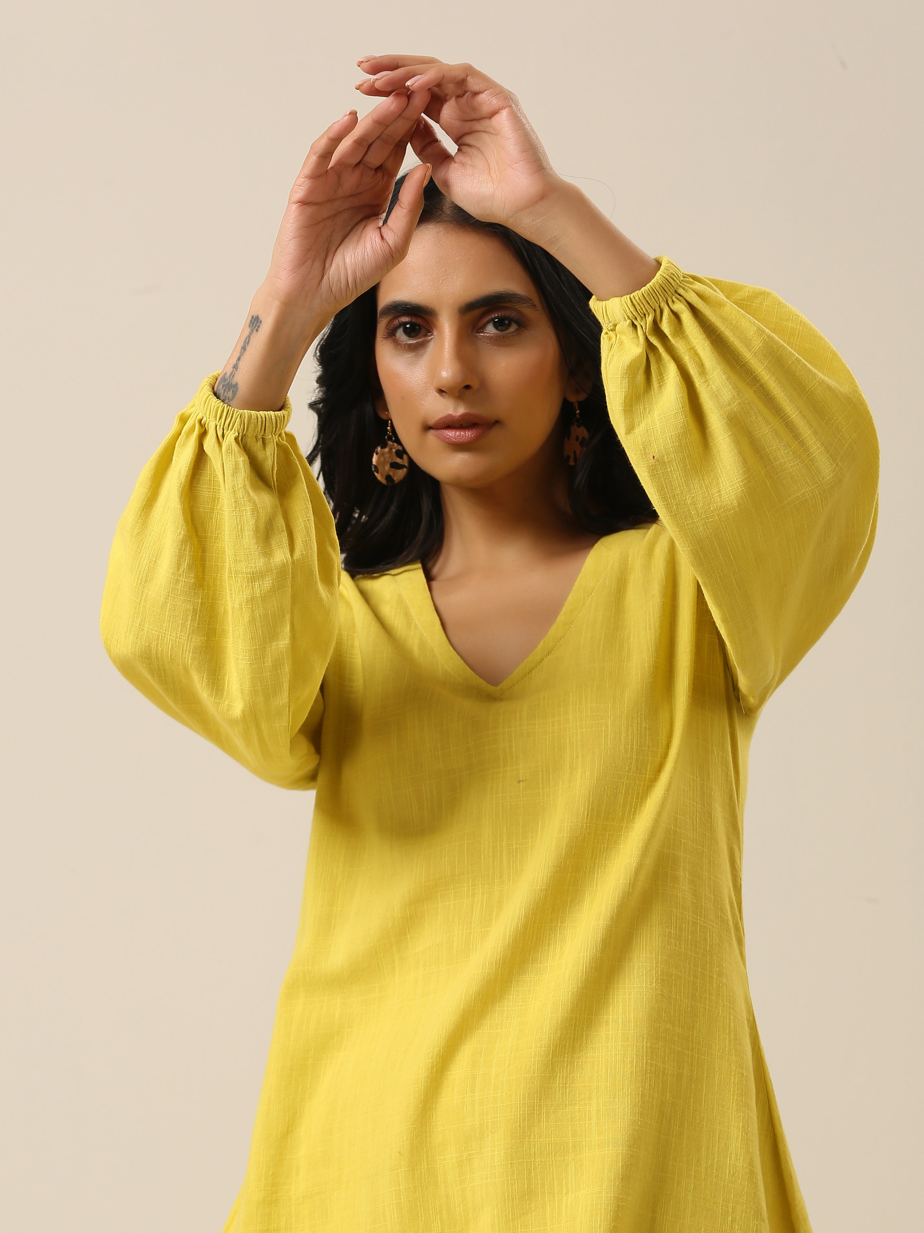 trueBrowns Lime Slub Textured Short Co-Ord Set