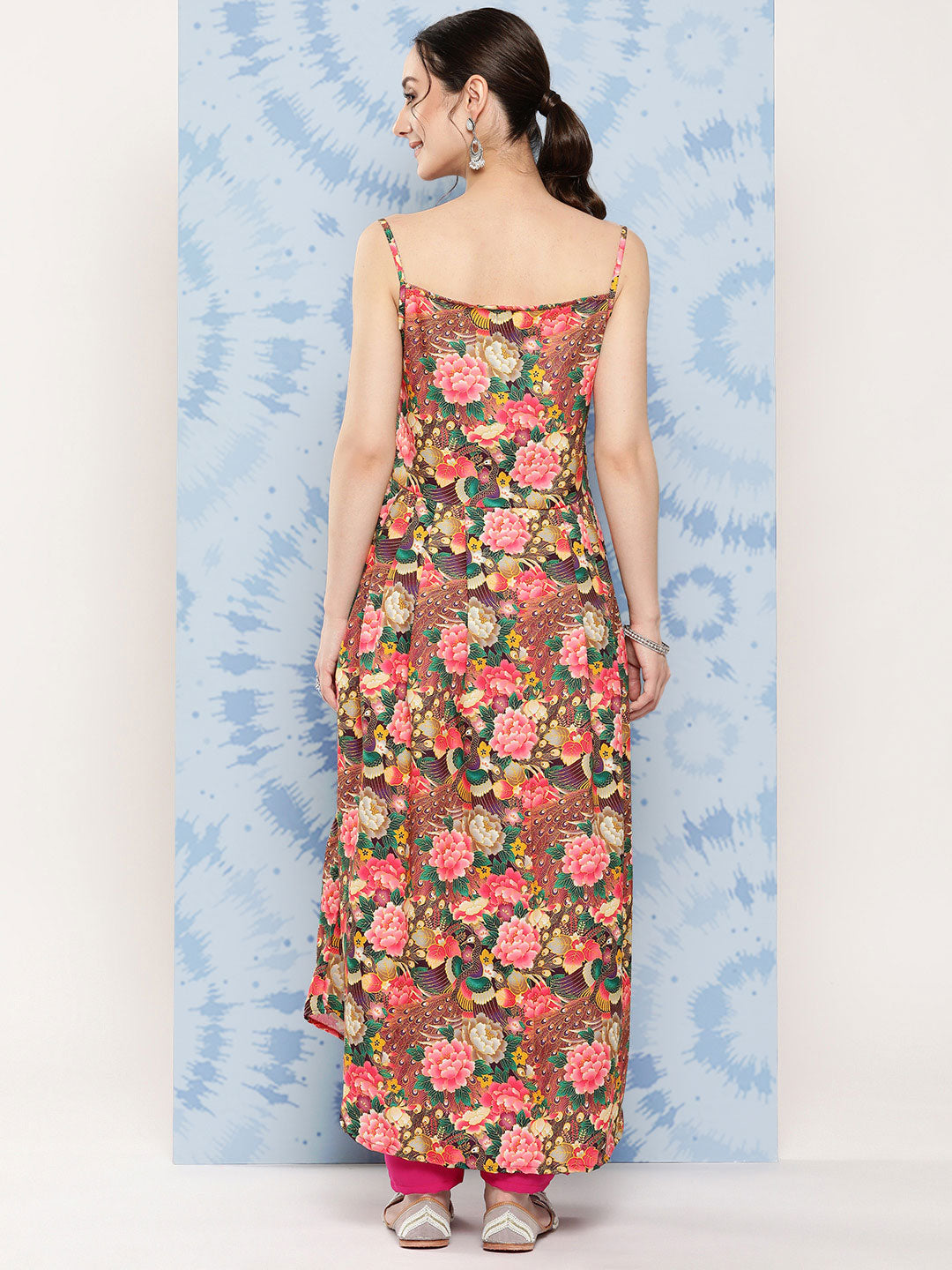 InWeave Women's Mutli Peacock Japanese Art Strappy Set