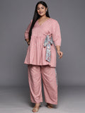 Ahalyaa Plus Size Ethnic Printed Wrap Tunic with Palazzos