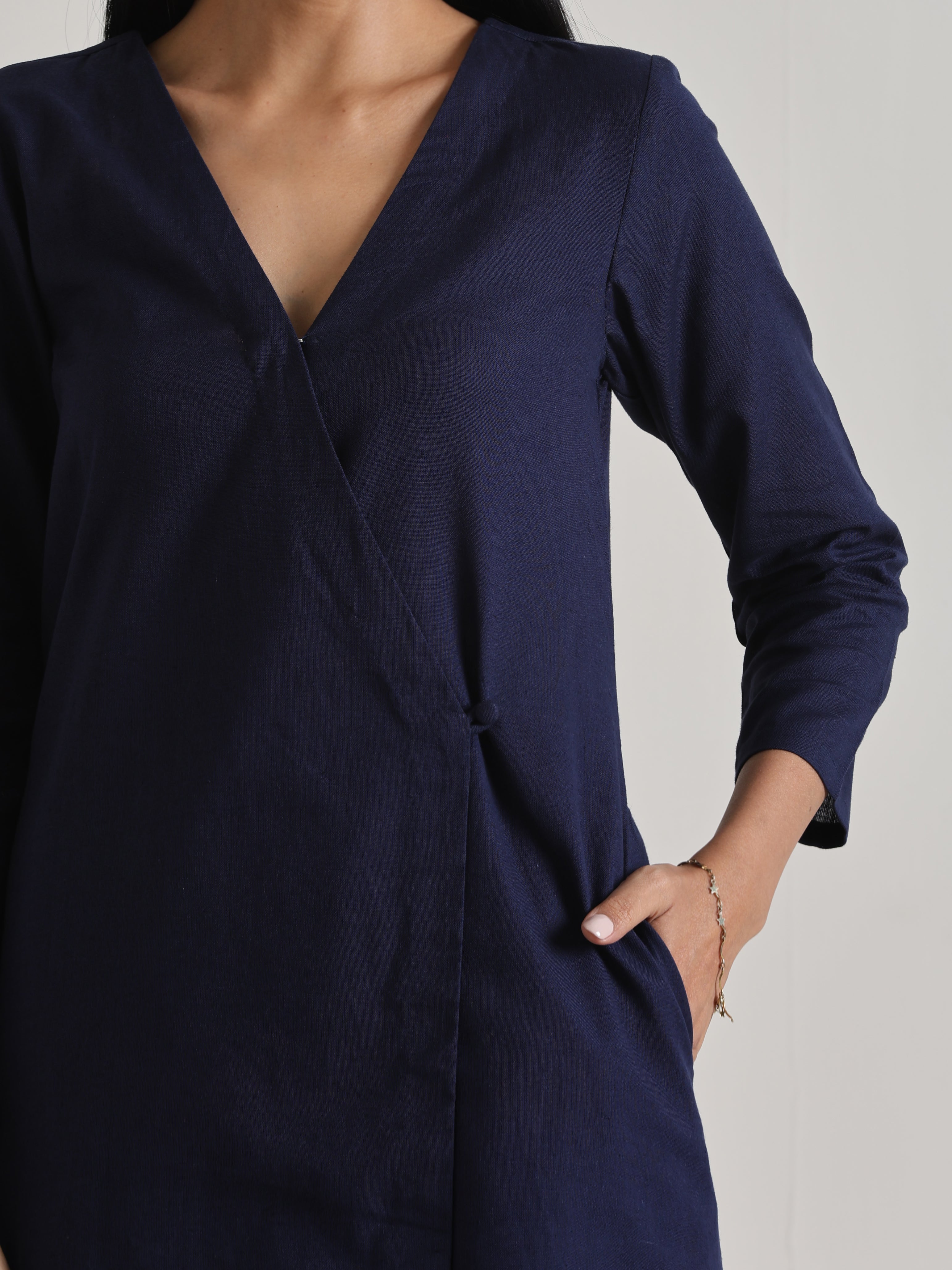 trueBrowns Blue Angrakha Kurta Set