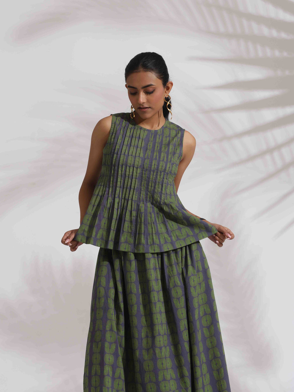 trueBrowns Grey Cotton Skirt Co-ord Set