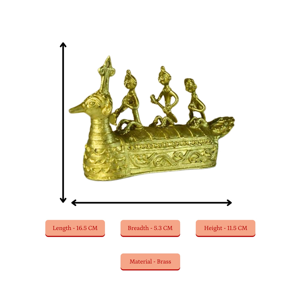 Sowpeace Premium Brass Dhokra Art Ancient Boat