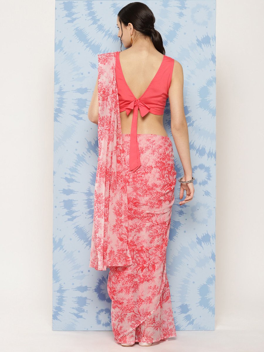Ahalyaa Floral Poly Chiffon Saree
