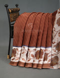 Brown With Off White Colour Leheriya Georgette Saree By Gayathri Reddy Designer Studio