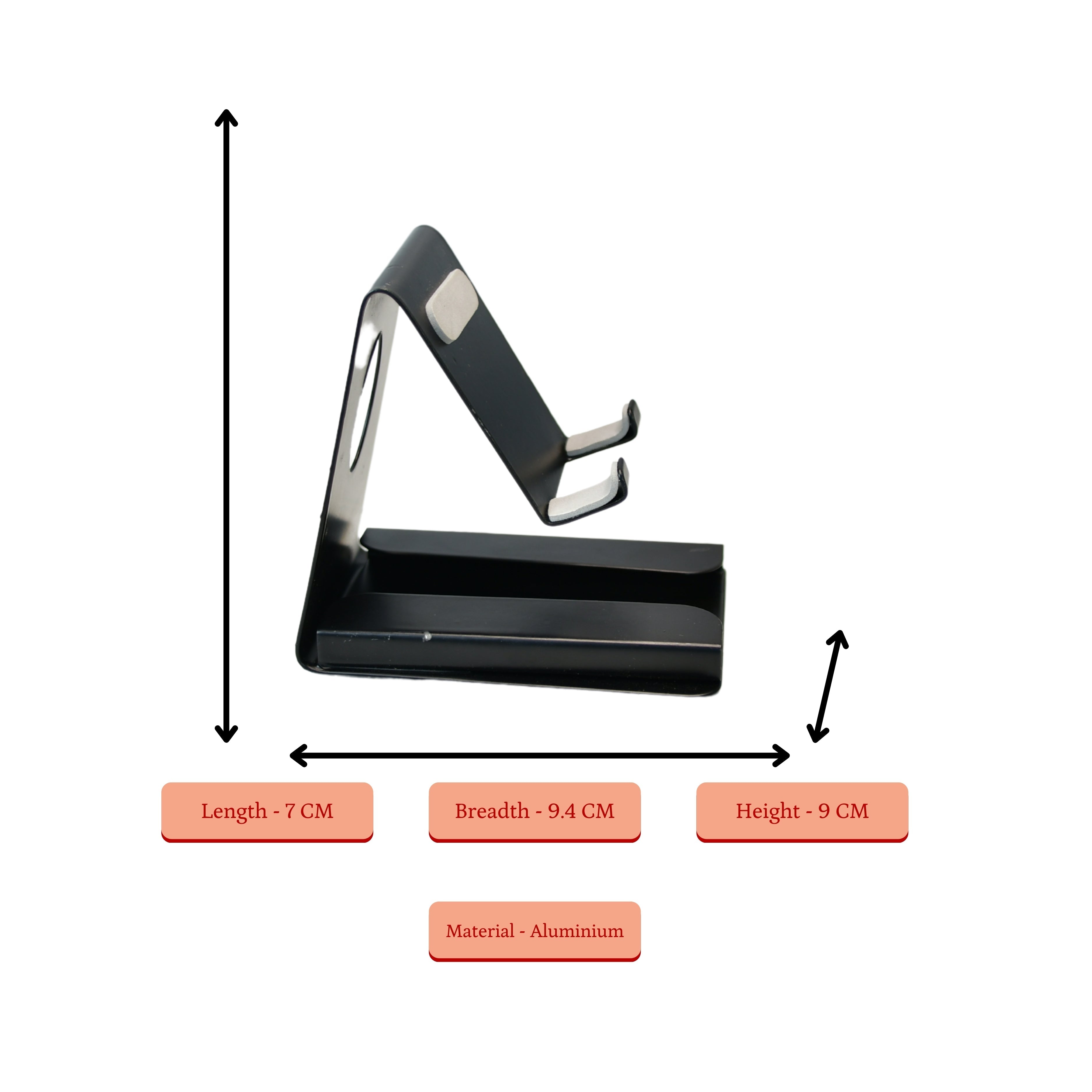 Sowpeace / White Padded Metal Phone Stand with Card Holder