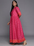 Ahalyaa Plus Size V-Neck Maxi Ethnic Dress