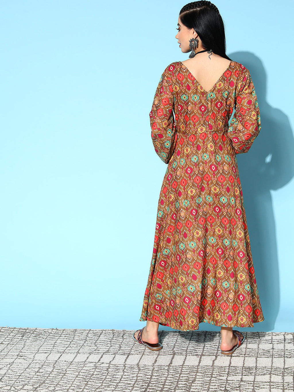 InWeave Women's Rust Edgy Print Dress