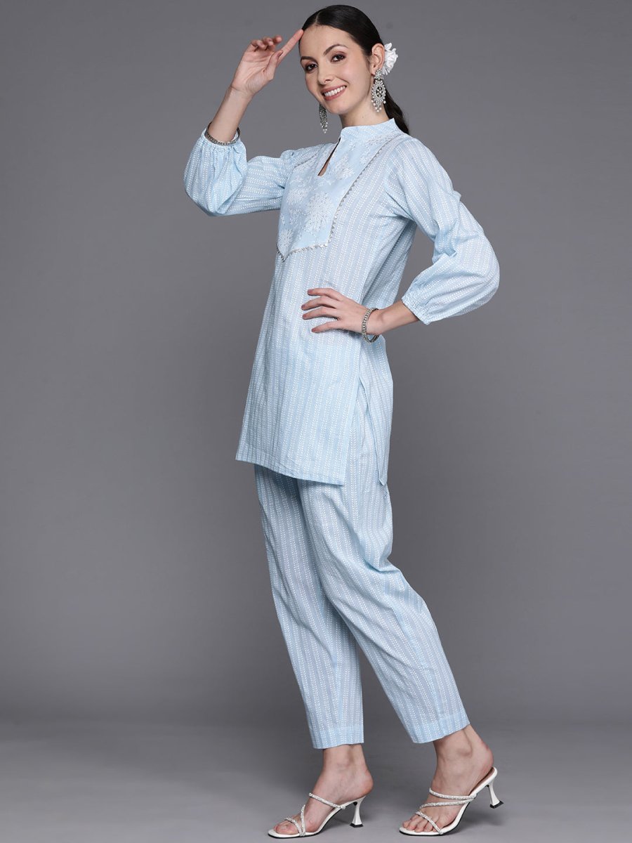 Ahalyaa Floral Print Gotta Patti Pure Cotton Ethnic Co-Ords