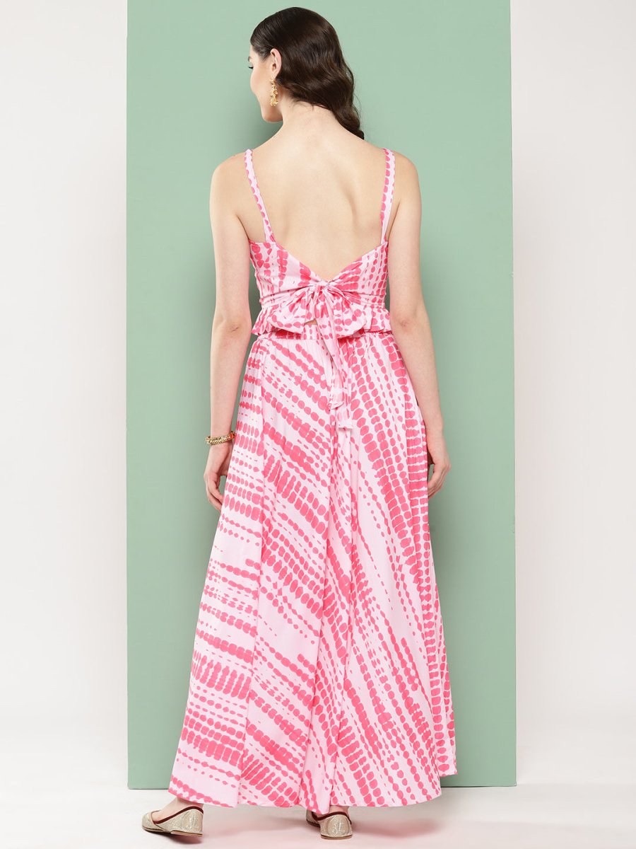 Ahalyaa Printed Ethnic Crop Top with Skirt