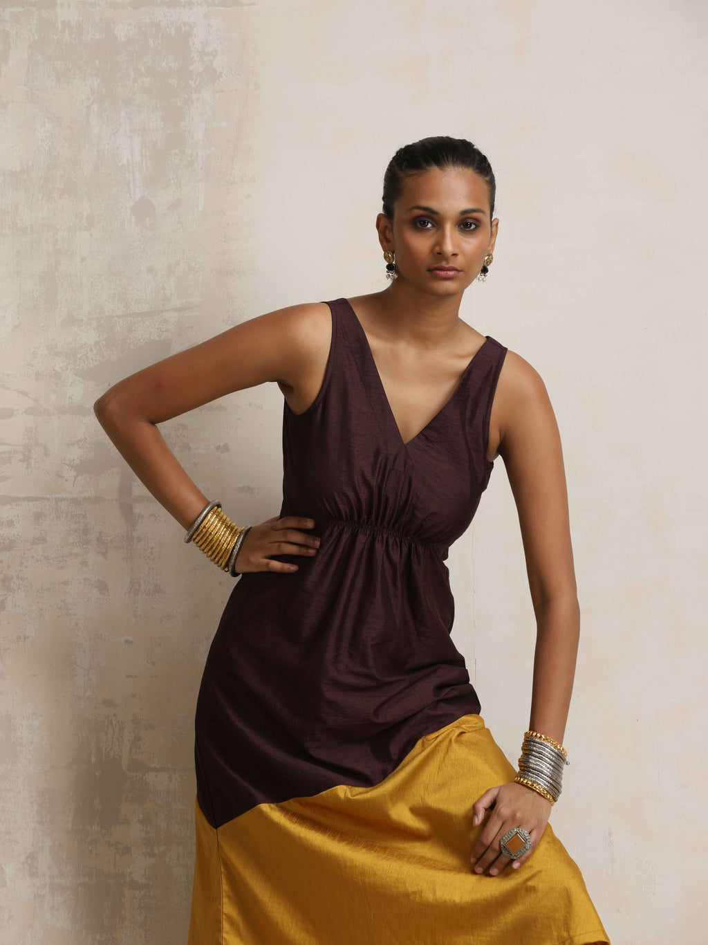 trueBrowns Cola Silk Kurta Set