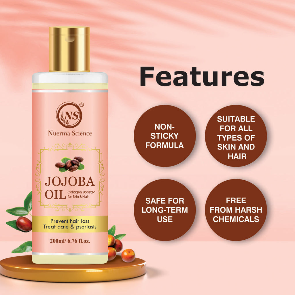 Nuerma Science Jojoba Oil: Your Ultimate Collagen Booster for Skin Glow & Hair Growth