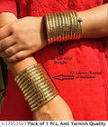 Tehzeeb Creations Women's Golden Viral Spiral Bangle For Girl And Women