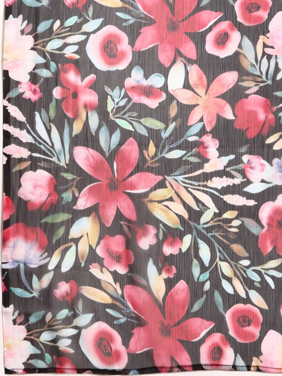 Ahalyaa Floral Poly Chiffon Saree