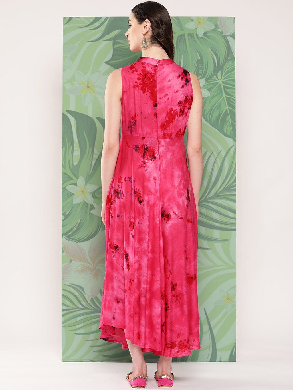 InWeave Women's Magenta Tie And Die Dress