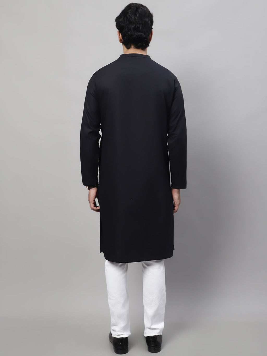 Even Apparels Black Sherwani Kurta With Asymetrical Cut