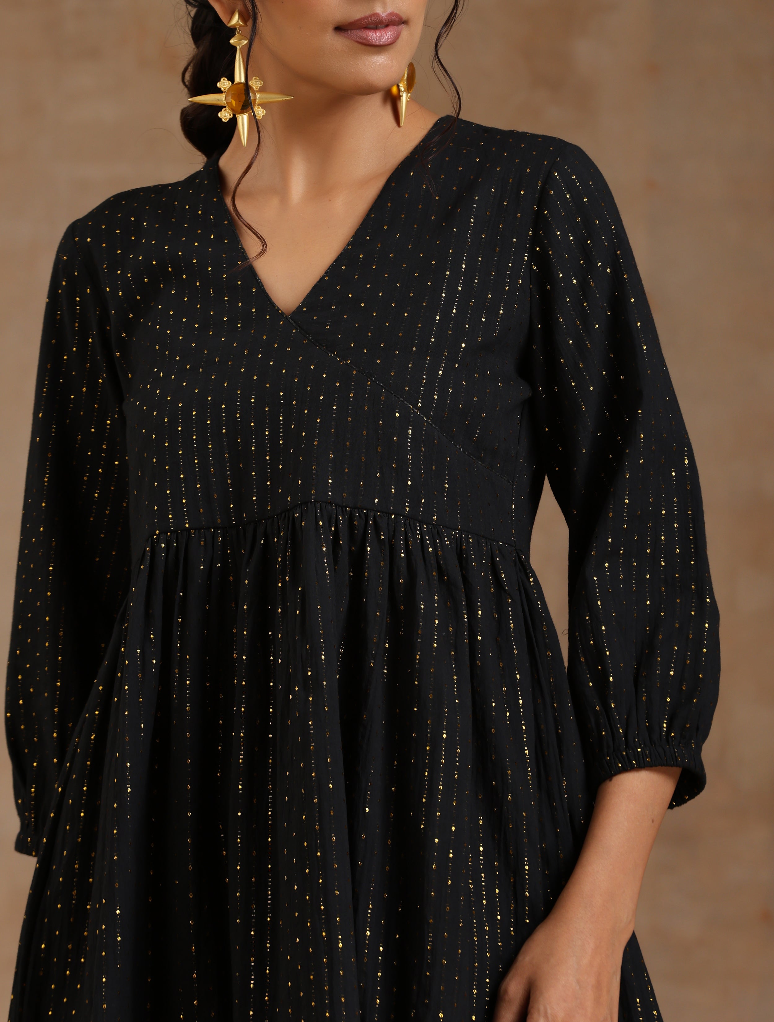 trueBrowns Black Gold Cotton Overlap Co-Ord Set