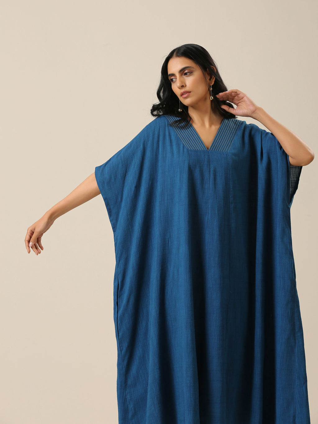 trueBrowns Classic Blue Panel Kaftan dress