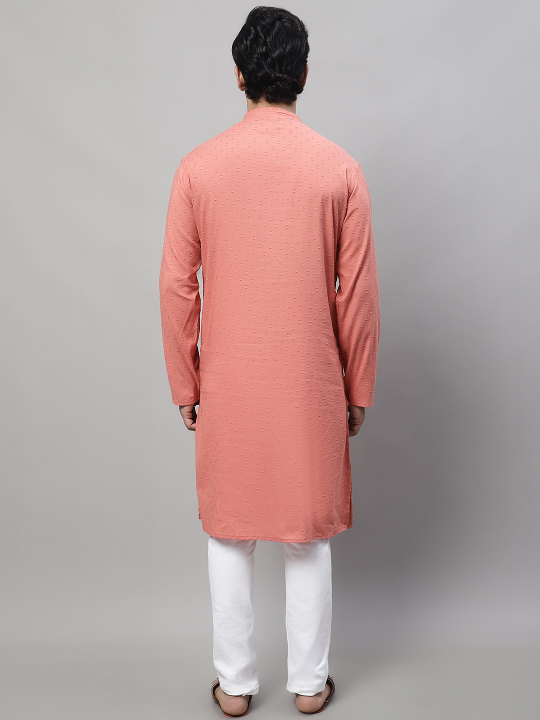 Even Apparels Maroon Pure Cotton Kurta With Band Collar
