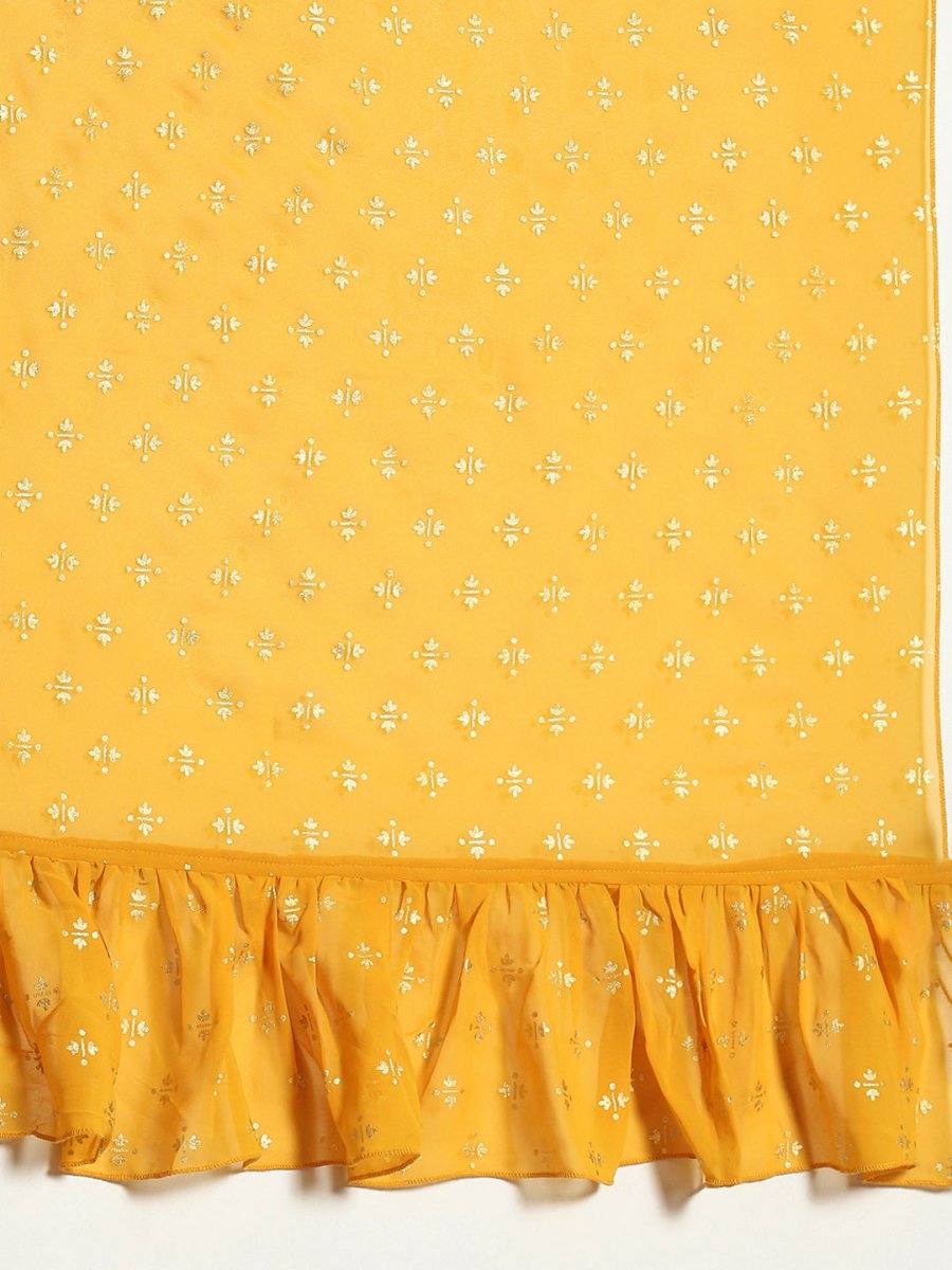 Ahalyaa Printed Ready To Wear Ruffles Saree