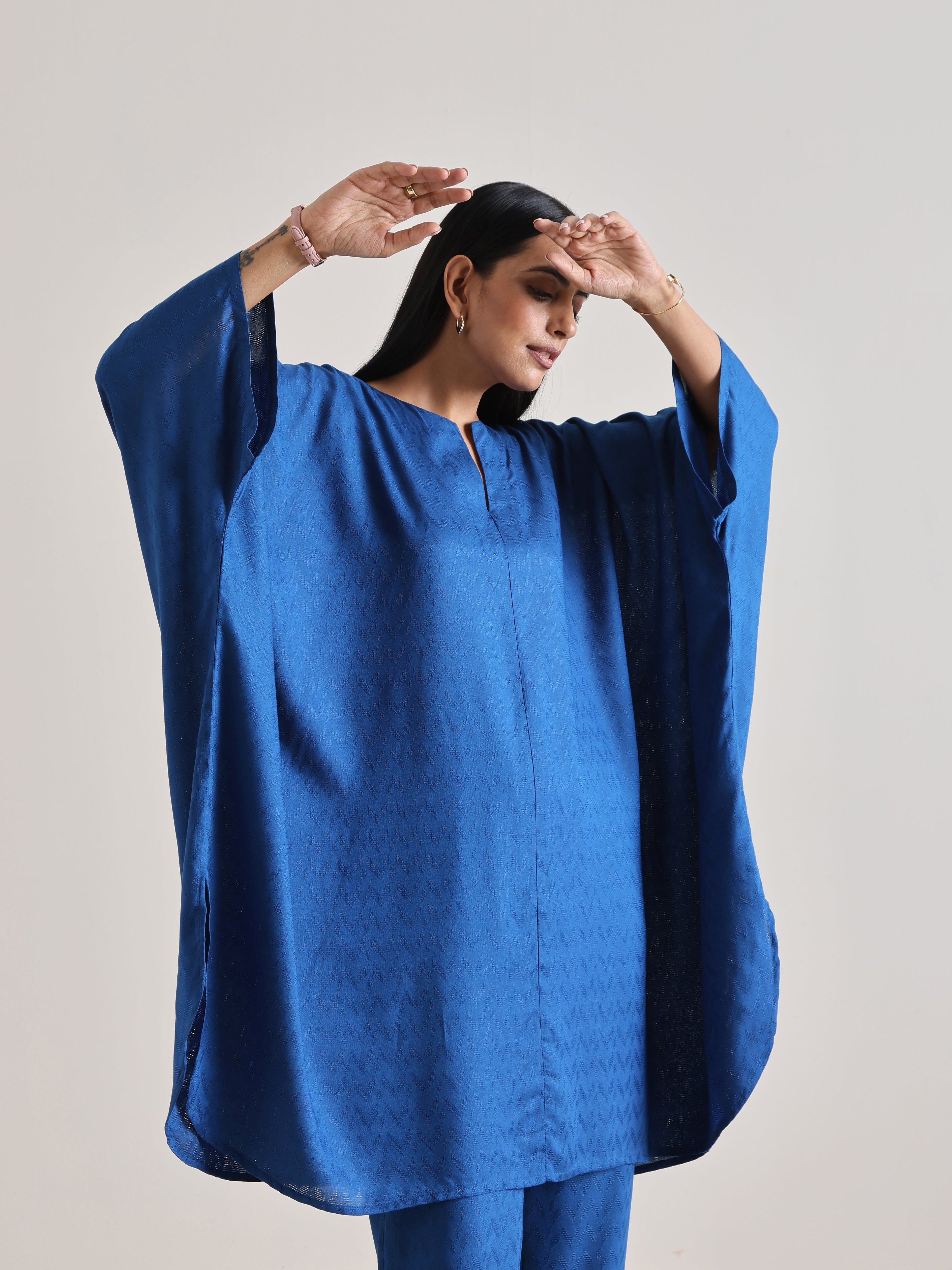 trueBrowns Ink Blue Oversized Round Co-Ord Set