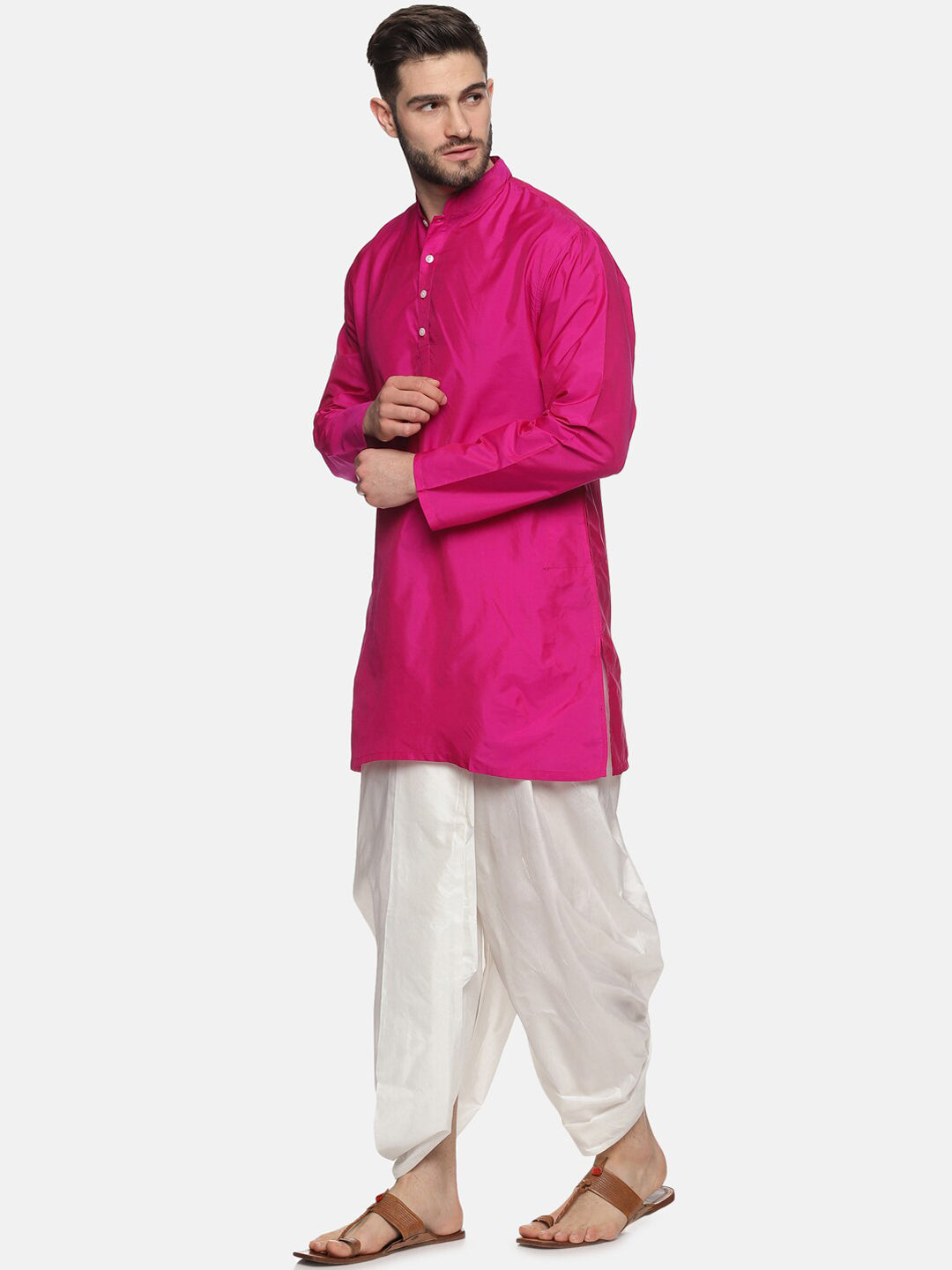 Sethukrishna Men Rose Kurta with Trousers