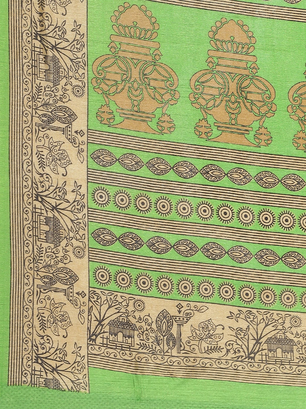 Saree Mall Green & Beige Printed Saree