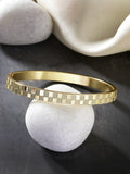 NVR Men's Gold-Polished Stainless Steel Kada Bracelet