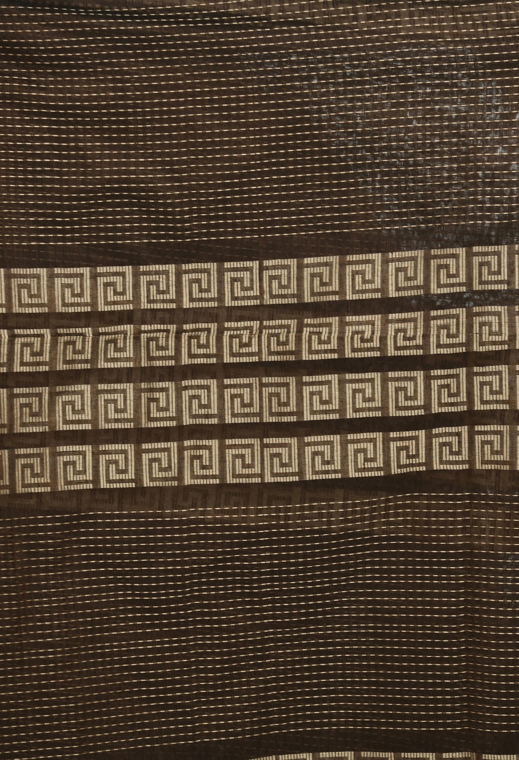 Mominos Fashion Moeza Handloom Cotton Brown Dupatta