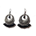 MS Fashion India Muskan Fancy Silver Plated with Black Beads Earrings