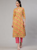 Aks Floral Printed Regular Pure Cotton Kurta With Trousers