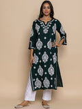 HOUSE OF KARI Chikankari Embroidered Straight Kurta