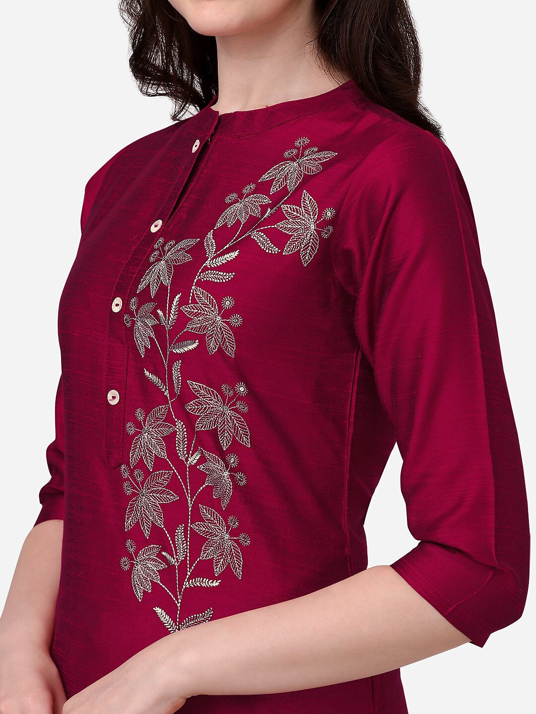 HERE&NOW Women Floral Embroidered Thread Work Floral Kurta