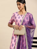 All About You Women Pink Ethnic Motifs Printed Pure Cotton Kurta with Trousers & Dupatta