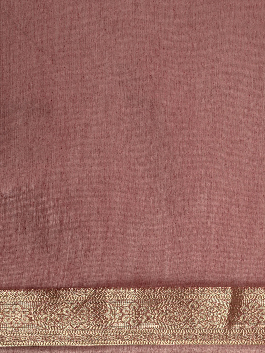 Saree Mall Mauve & Gold Solid Linen Blend Taant Saree
