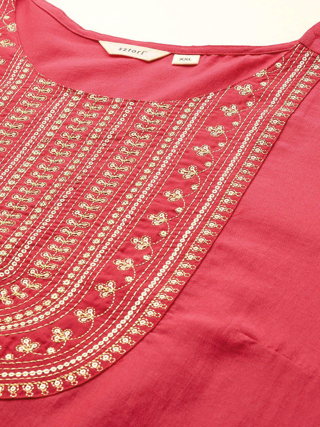 Sztori Plus Size Yoke Design Sequinned Kurta