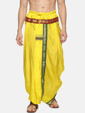 Sethukrishna Men Yellow & Green Solid Readymade Dhoti Pant