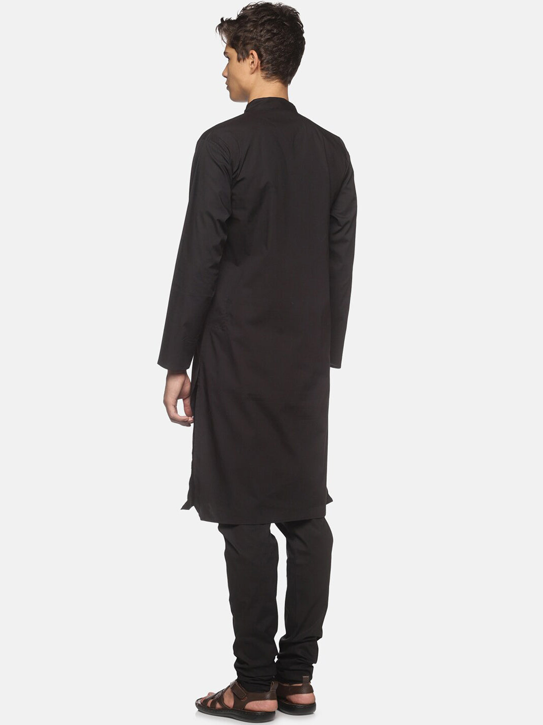 Sethukrishna Men Black Pure Cotton Kurta with Pyjamas