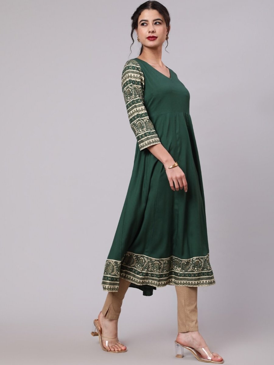Aks Floral Printed Anarkali Kurta