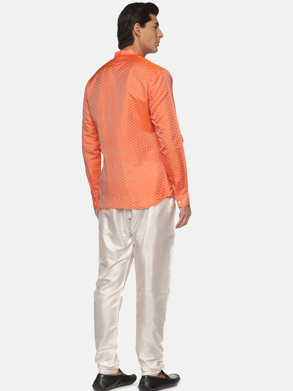 Sethukrishna Mens Orange Kurta with Pyjamas