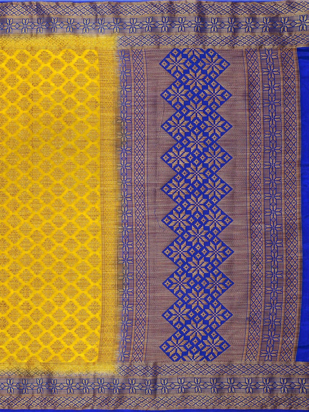 Mimosa Women's Mustard Yellow Patola Art Silk Saree
