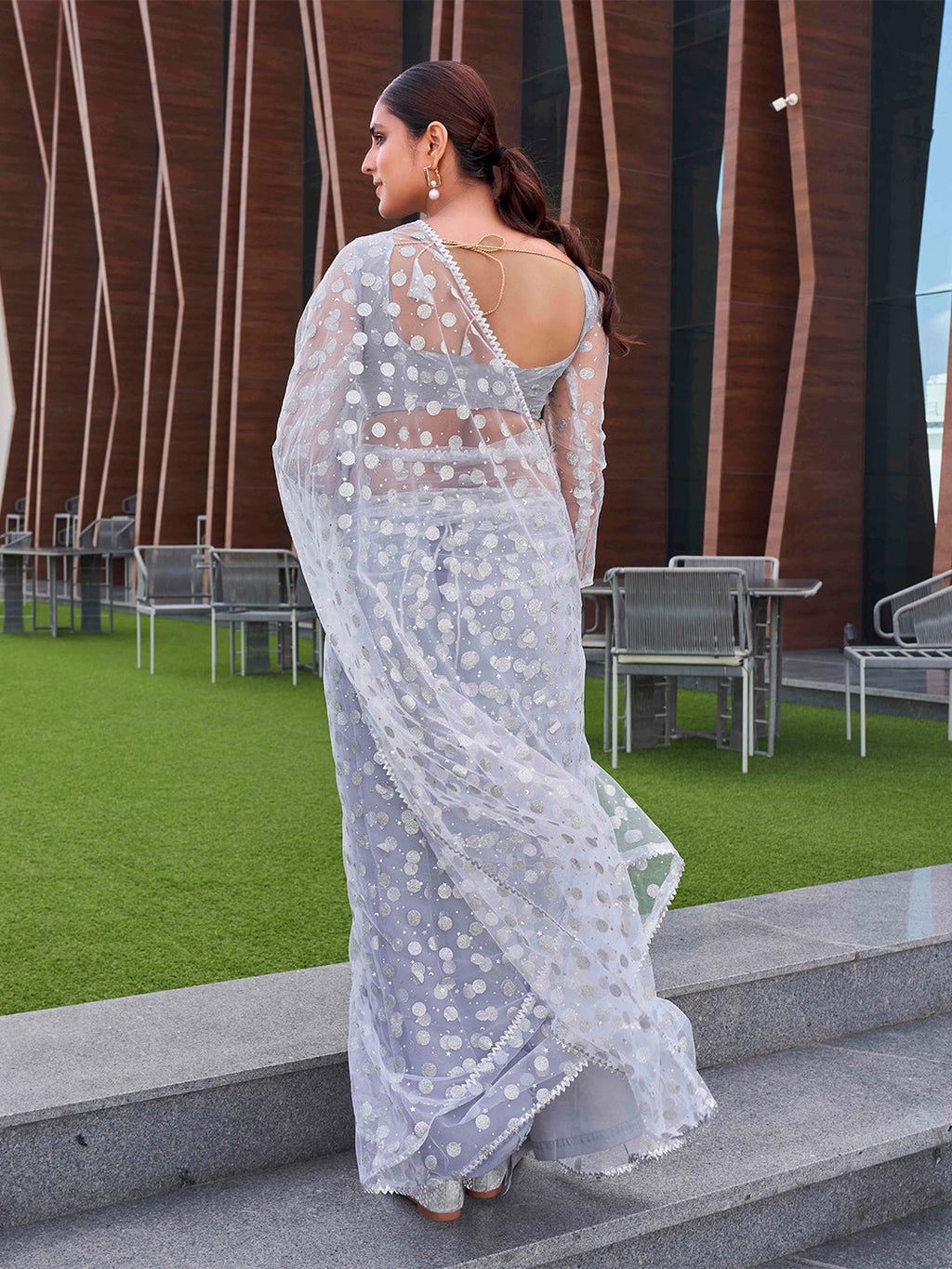 Tikhi Imli Embellished Net Saree