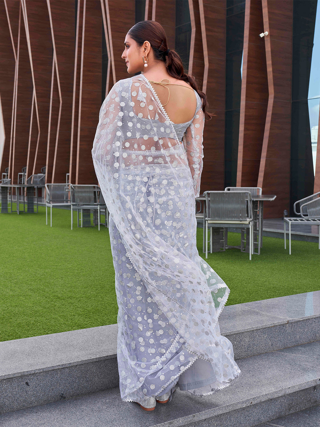 Tikhi Imli Embellished Net Saree