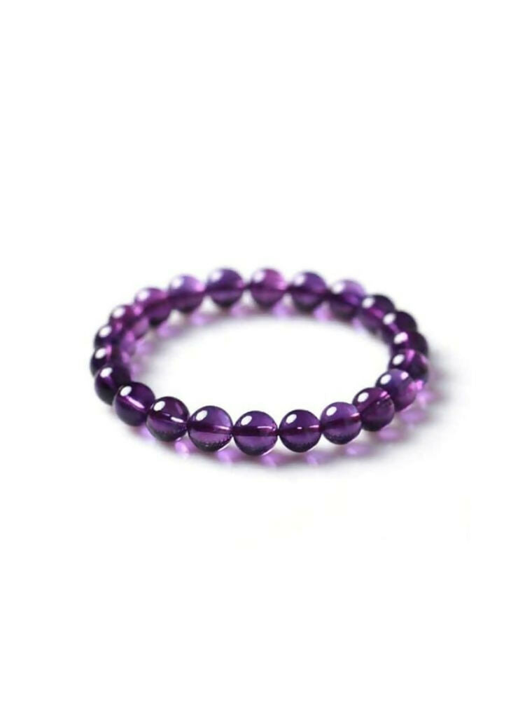 NVR Natural Round Amethyst Semi Precious Gemstone Bracelet