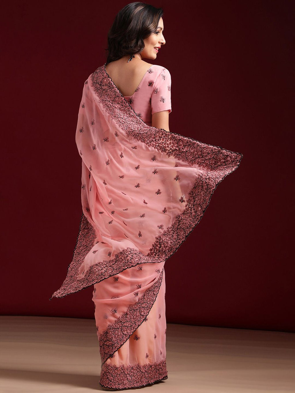 kasee Floral Embroidered Saree
