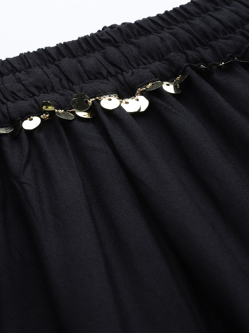 TAG 7 Women Black & Maroon Solid Flared Palazzos
